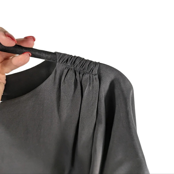 Suzi Chin for Maggy Boutique Black SILK Dolman Sleeve Layered Sheer Mini Dress 4 - Picture 12 of 14